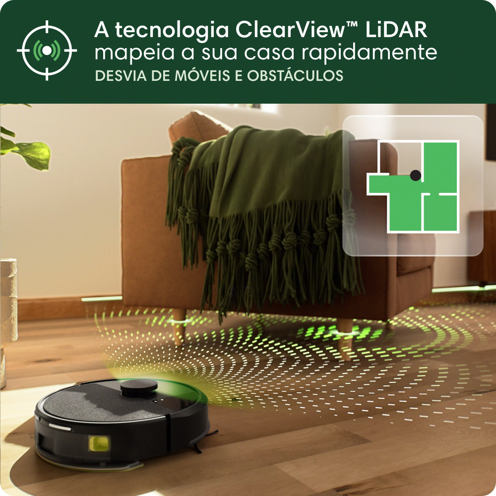 Robô Aspirador Roomba 105+ Combo com Base AutoEmpty Aspira e Passa Pan